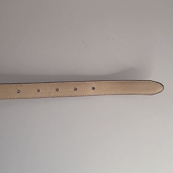 BRIGHTON 4B608 Belt Genuine Leather Lizard Embossed Brown Gold Silver Size M 30" - Picture 6 of 14